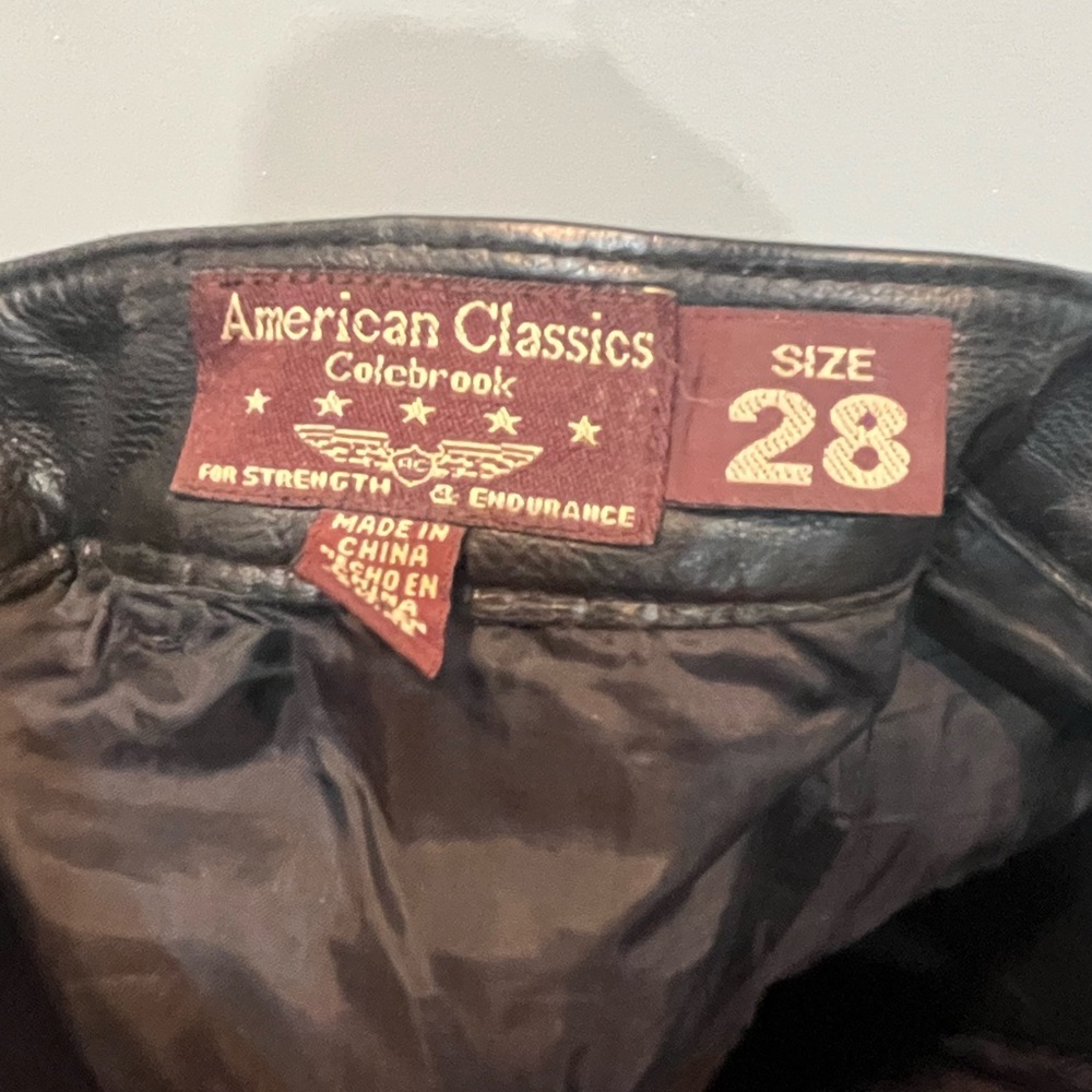 Vintage American Classics Colebrook 100%‎ Leather Motorcycle Pants Women's Sz 28 - Picture 3 of 6